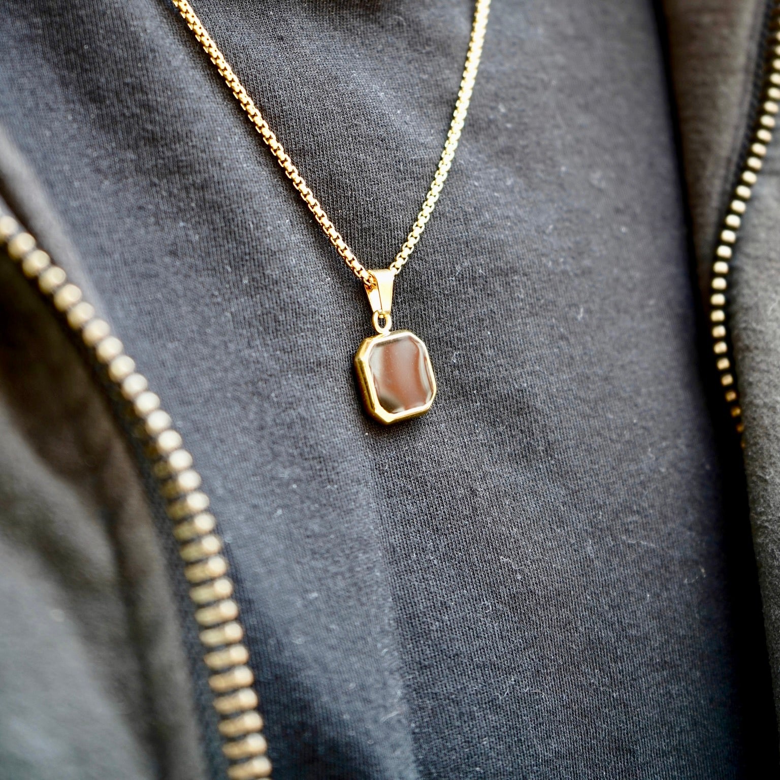 Black Amulet Pendant in Gold